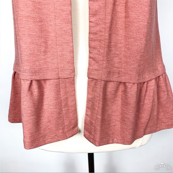LOGO Lounge One Snap Peplum Sleeveless Cardigan Lagenlook Womens M Coral Pink‎ - Picture 6 of 8